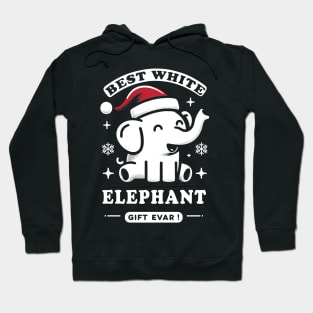 Best White Elephant Gift Evar! Cute Elephant With Santa Hat Hoodie